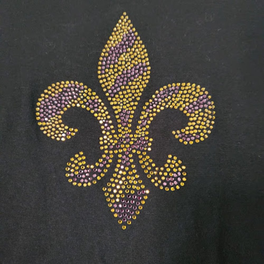 Women's Size Large LSU Fleur-de-lis Black Long Sleeve Shirt SLIM FIT - NWOT!